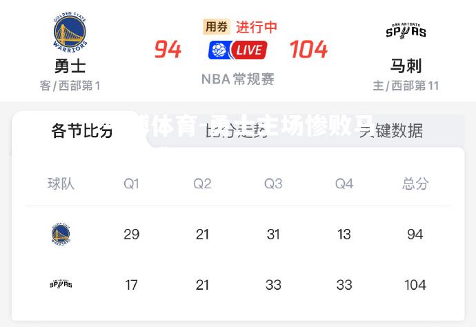 勇士主场惨败马刺，遭遇连败
