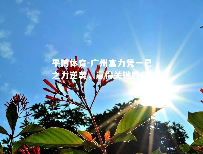 广州富力凭一己之力逆袭，赢得关键胜利